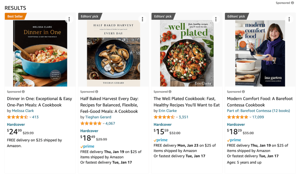 Amazon cookbooks