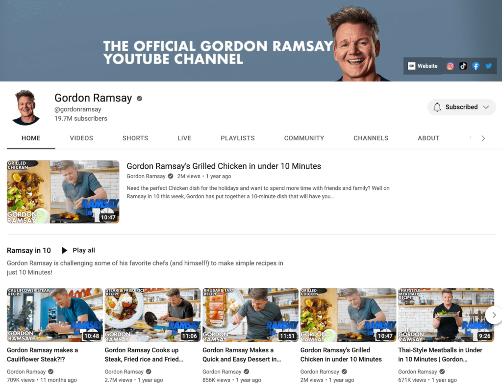Gordon Ramsay YouTube