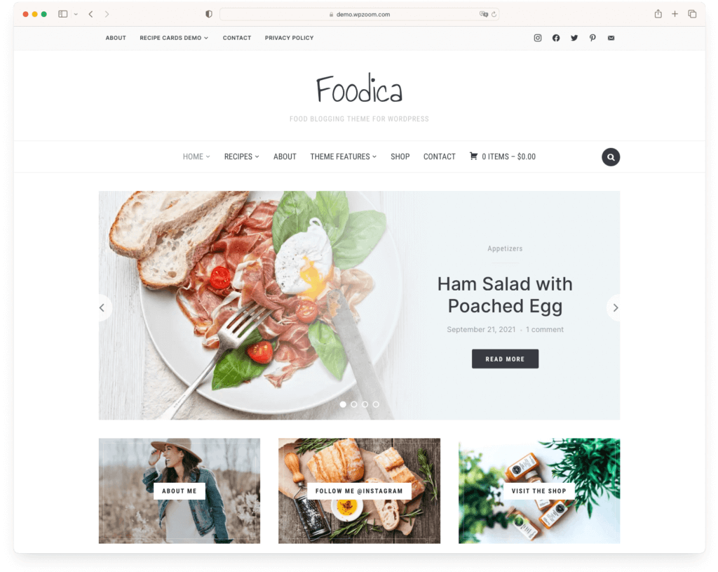 Foodica theme for food blogs
