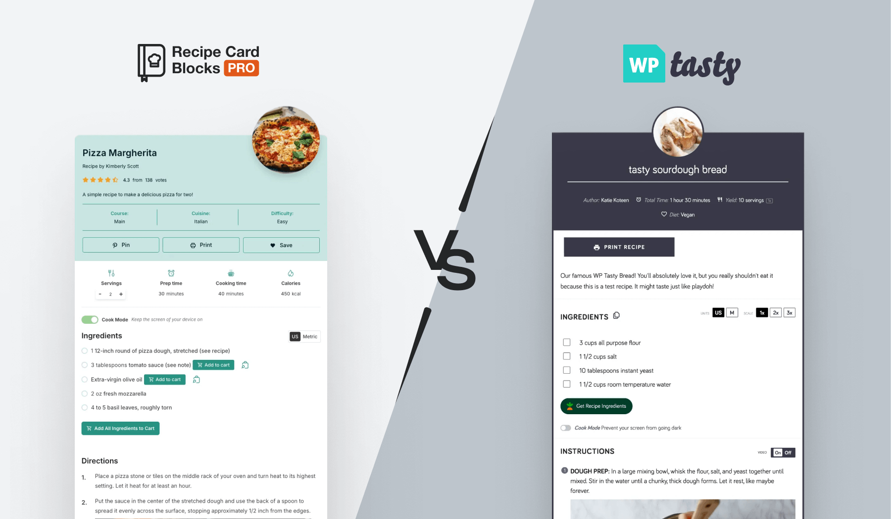 Recipe Card Blocks vs WP Tasty