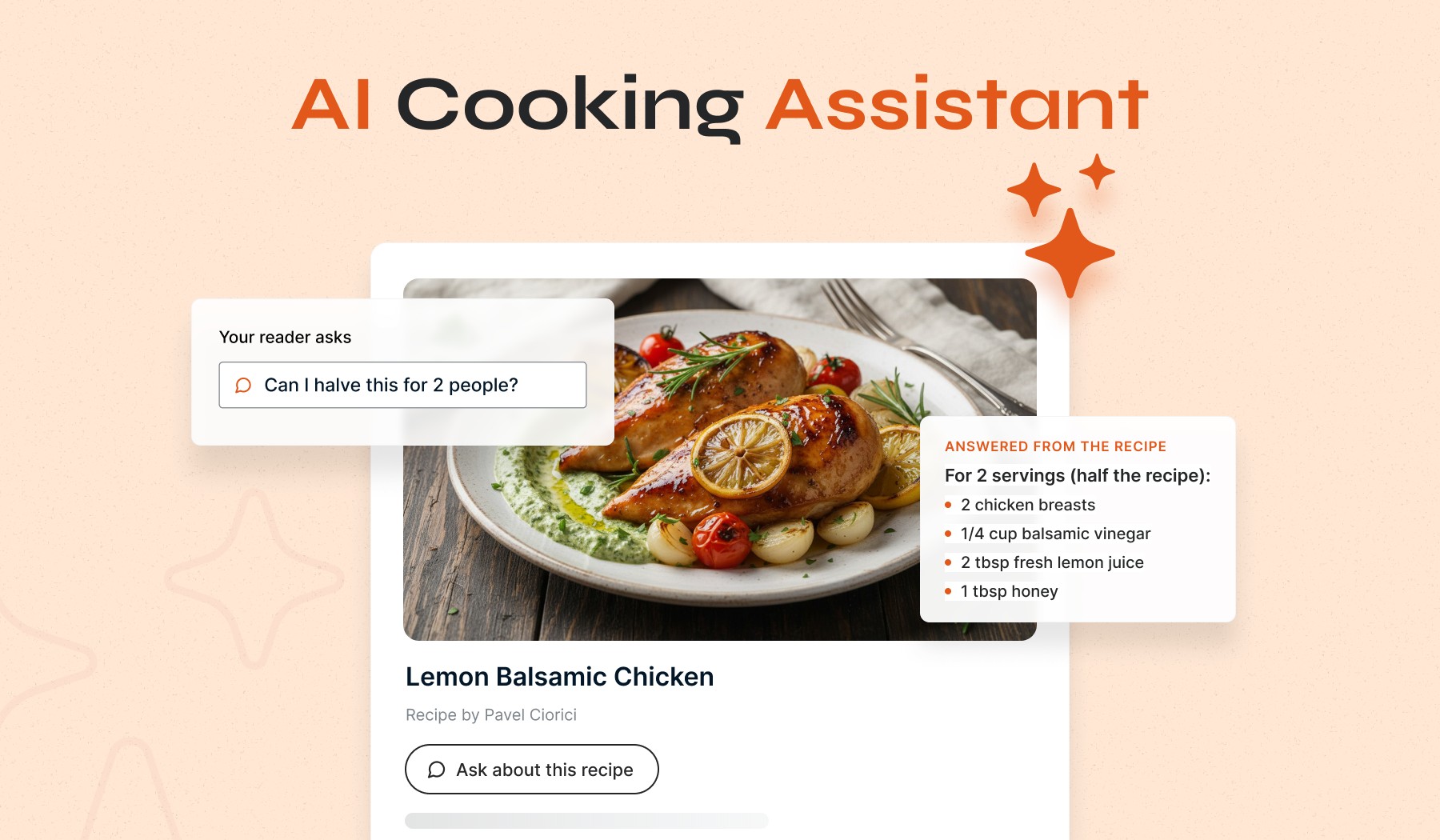AI Cooking Assistant for WordPress recipes